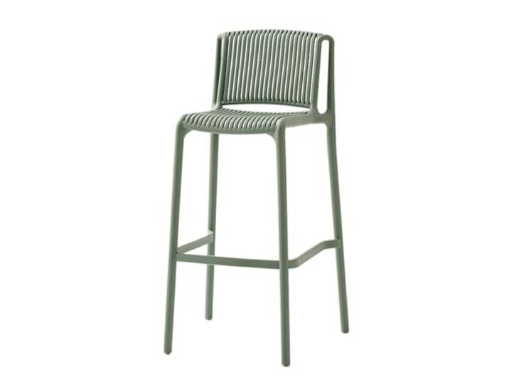 VNCdfhETs Barstuhl Nordische Minimalistische Barhocker, Stapelbare Aus Kunststoff Mit Rückenlehne Barhocker(Grün)