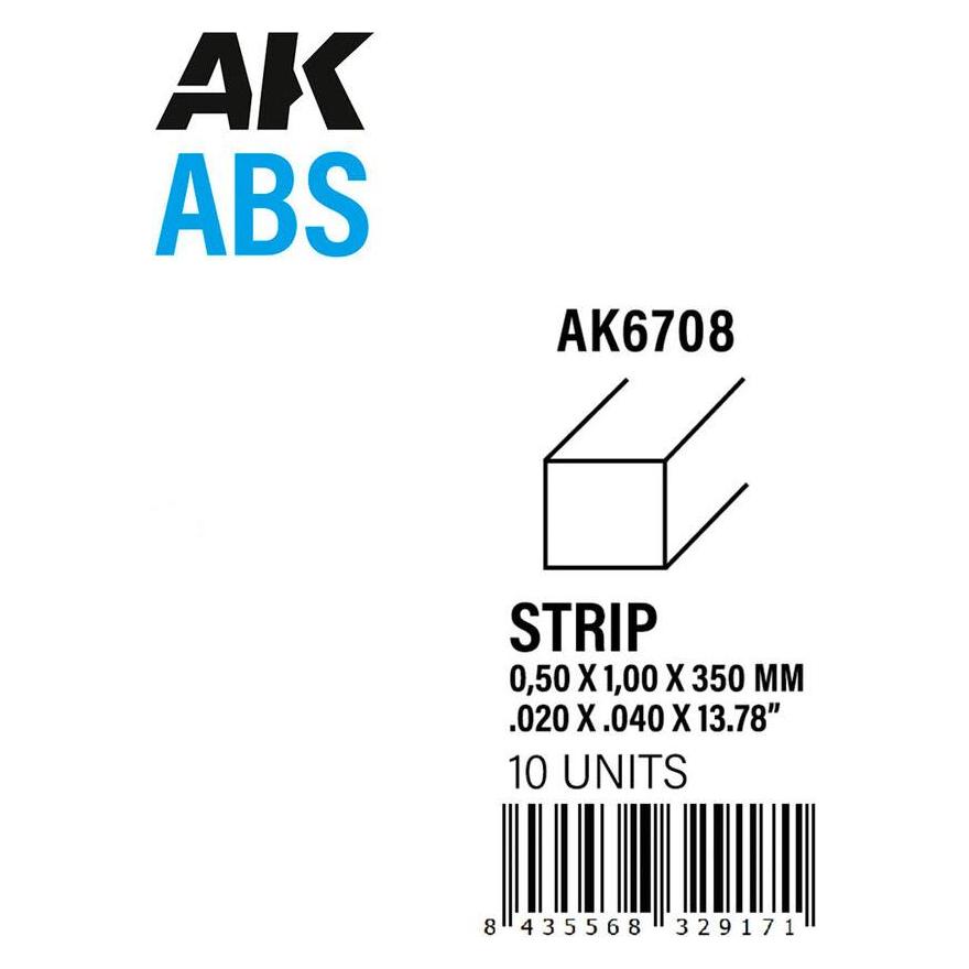 AK Interactive Strips 0.50 x 1.00 x 350mm - ABS STRIP (AK6708)