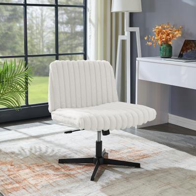 Roundhill Furniture Roundhill Blynn Adjustable Swivel Criss Cross Chair, Wide Seat Office Chair Vanity Chair