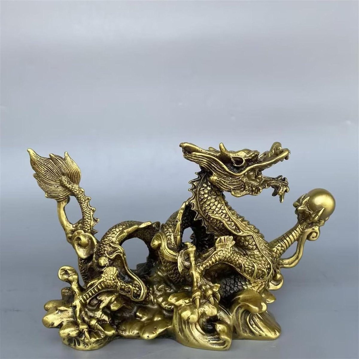 Messing Koperen Draak Standbeeld voor Feng Shui Decoratie