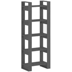 vidaXL Bücherregal/Raumteiler Grau 60x35x160 cm Massivholz