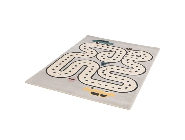 Kinderteppich COCOON - Stadtentdecker , grau (hellgrau,beige,gelb), B:120cm H:6mm L:170cm, Polypropylen, PRIMAFLOR-IDEEN IN TEXTIL, Teppiche, Kinderteppich, Kurzflor, Spielteppich, Motiv Strasse