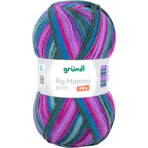 Gründl Häkelgarn 2612-60 Big Mamma print, magenta/blau/grün, 400 g / 1040 m, Nadelstärke 3.5-4.5, 100% Polyacryl
