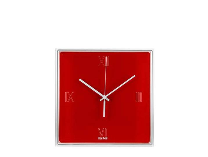Kartell Tic & Tac\, Montre\, Rouge orangé\, 30 x 30 cm