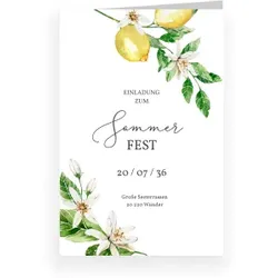 Einladungskarte Sommerparty: Zitronenblüten