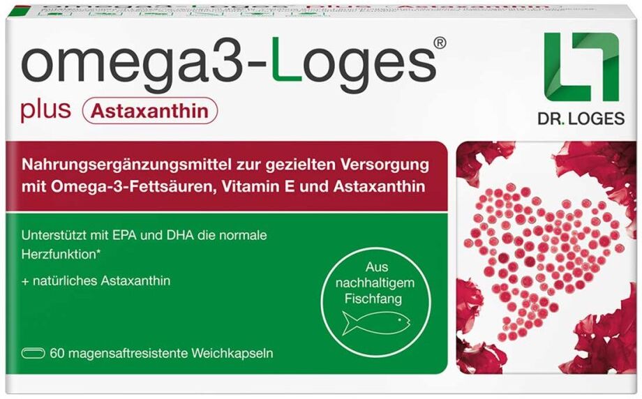omega 3-Loges Omega3-Loges plus Astaxanthin Kapseln