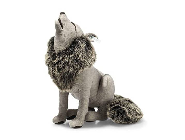 Steiff Best of Selection Heulender Wolf - 38 cm – für Sammler– Geschenk- abwaschbar – Hellbraun (025020)