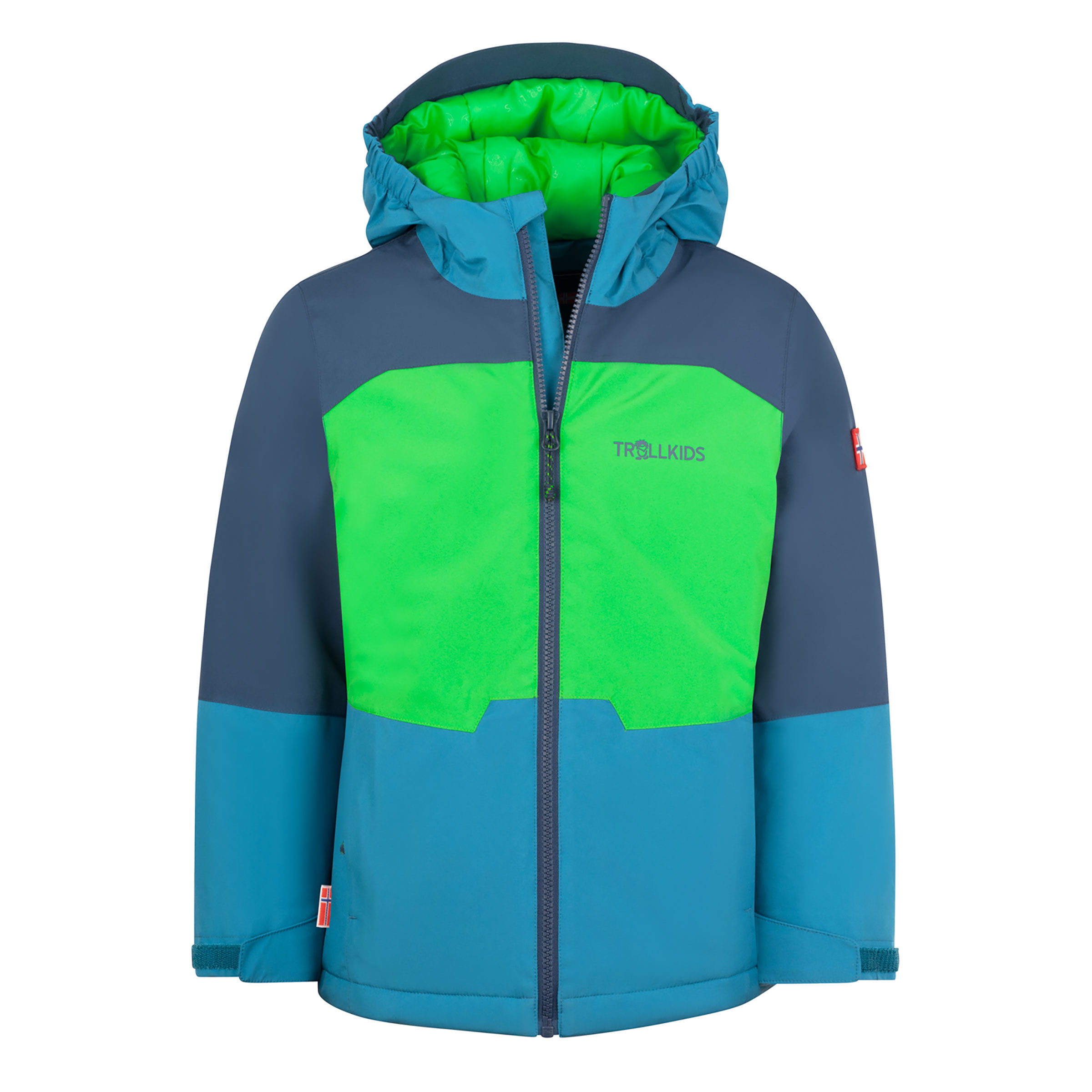 Trollkids Hardanger Kinder Isolationsjacke gruen Größe 152 Trekking Wasserdicht