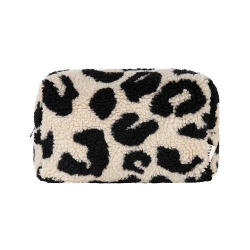 Life of Bulu teddy toilettas met panterprint beige