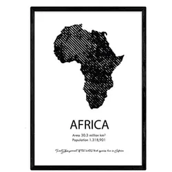 POSTER Länder & Kontinente Afrika A3 Rahmenlos