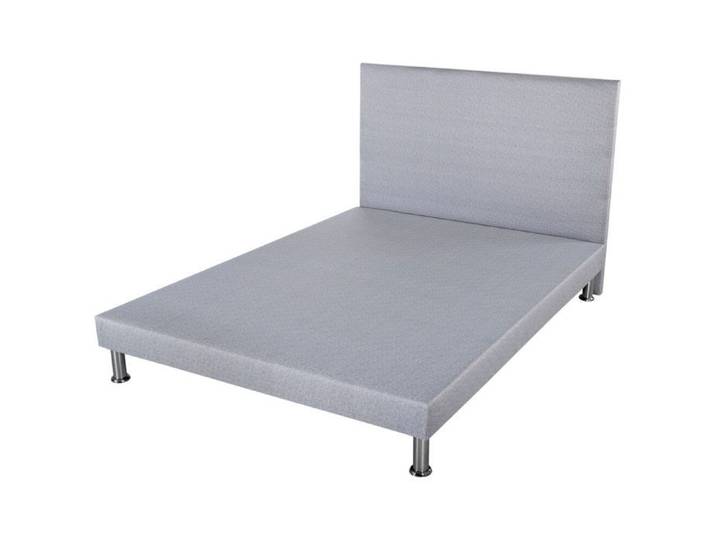 Sommier tapissier + tête + pieds SR9 gris 140x190