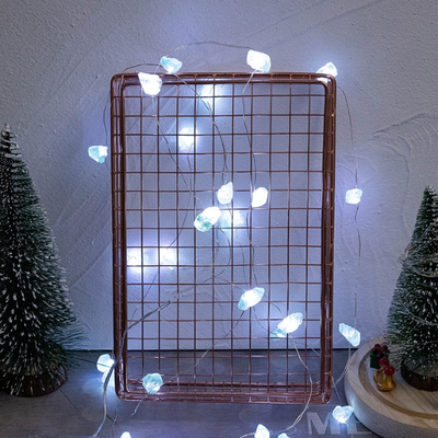 HomeDecorAndMore LLC Amethyst Or Fluorite Raw Crystal String Lights Purple