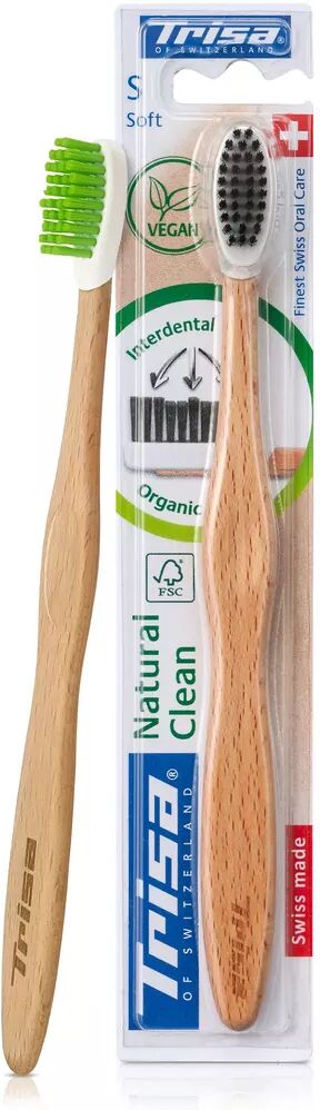 Trisa - Holzzahnbürste Natural Clean Soft, 1 Stück