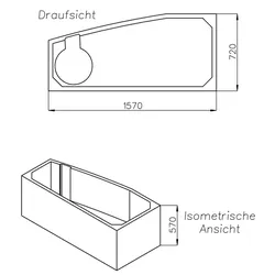 Neuesbad Wannenträger für Duscholux Piccolo 163 160x75 SW13379