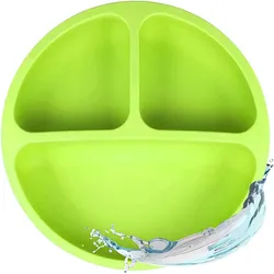 2Pcs Kinderteller Silikon mit Saugnapf for Baby Toddlers and Children Portable P...