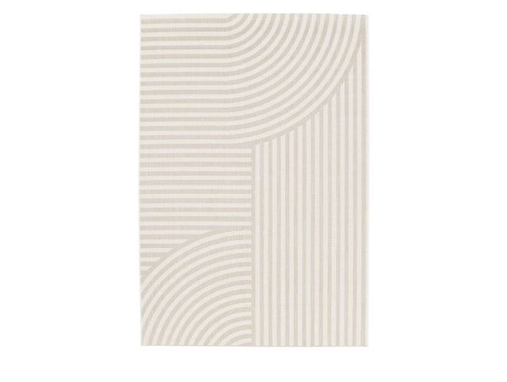 Tapis d’extérieur à motif géométrique - 160x230cm beige polyester