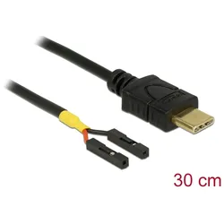 Delock Kabel USB Type-C™ Stecker > 2 x Pfostenbuchse einzeln Strom 30 cm