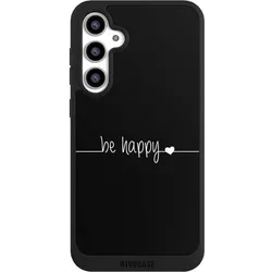 Nivocase Handyhülle für Samsung Galaxy S23 FE Hülle NIVOpure Case Schwarz Glück Sprüche Statement (Samsung Galaxy S23 FE), Smartphone Hülle, Schwarz