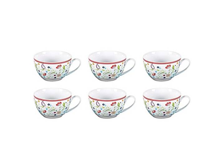 Ritzenhoff & Breker 'Doppio Shanti' Kaffee-Obere mit Paisley-Muster, 180 ml, Porzellan (6er Pack)