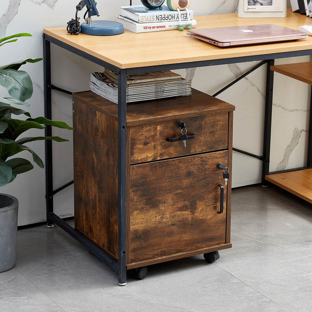 Inbox Zero Danby 40 cm W 1 -Drawer Filing Cabinet Brown 57cm H X 40cm W X 40cm D