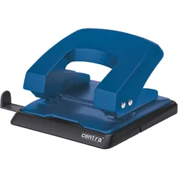 Centra Locher HP30 Metall für 30 Blatt mit Anschlagschiene blau