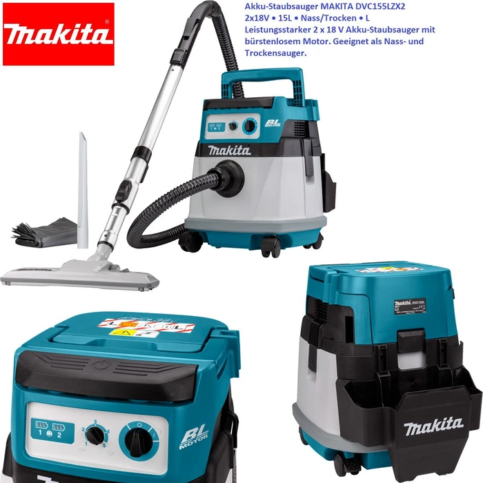 Makita Staubsauger LXT DVC155LZX2 - vacuum cleaner - canister - no battery no charger
