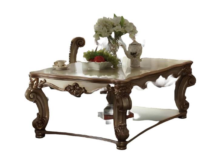 Xlmoebel Couchtisch Luxuriöser Barock Couchtisch aus Holz und Marmor (Couchtisch), Hergestellt in Europa