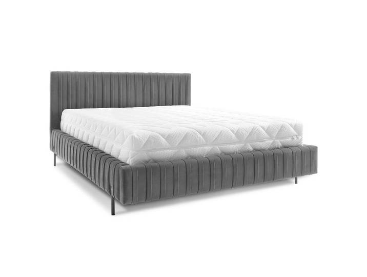 Petits-meubles Boxbett 160/200 Ori Dunkelgrau, Grau, Holz, 160x200 cm, Schlafzimmer, Bett, Boxspringbetten