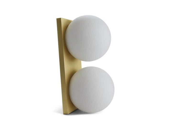 Palla C2135 plafonnier LED, laiton/opale, à intensité variable - Antidark - Salon / séjour - Verre
