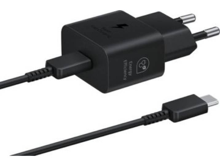 Samsung - Chargeur Usb-C 25w Noir Avec Câble Usb Type C