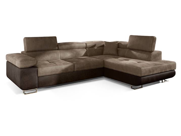 nabbi Ecksofa mit Zersetzung u Lagerraum Almero P - braun / dunkelbraun