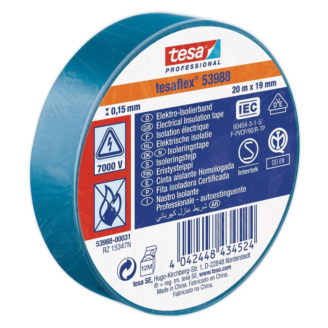 tesa tesaflex Isolierband IEC 20:19 blau (19 mm) (53988-00031-00)