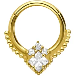 Chirurgenstahl Segmentring Clicker 4 KRISTALLE + KUGELN