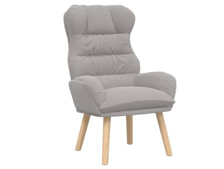 Sessel Hellgrau 69 x 74 x 93 cm Sherpa-Stoff Minimalistisches Design, weicher Sherpa-Stoff, massive Gummiholzbeine, gepolsterte Armlehnen, einfache Montage