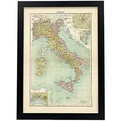 POSTER Vintage Karten – Italien A3 Rahmenlos