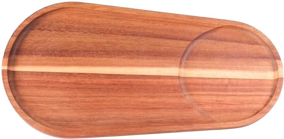 Tirolix Vassoio Ovale con Inserto Tondo 40 x 20 cm
