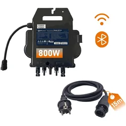 APsystems EZ1-M 800 Watt Mikrowechselrichter - WLAN, Bluetooth - zusätzliches Schuko-Anschlusskabel 15m