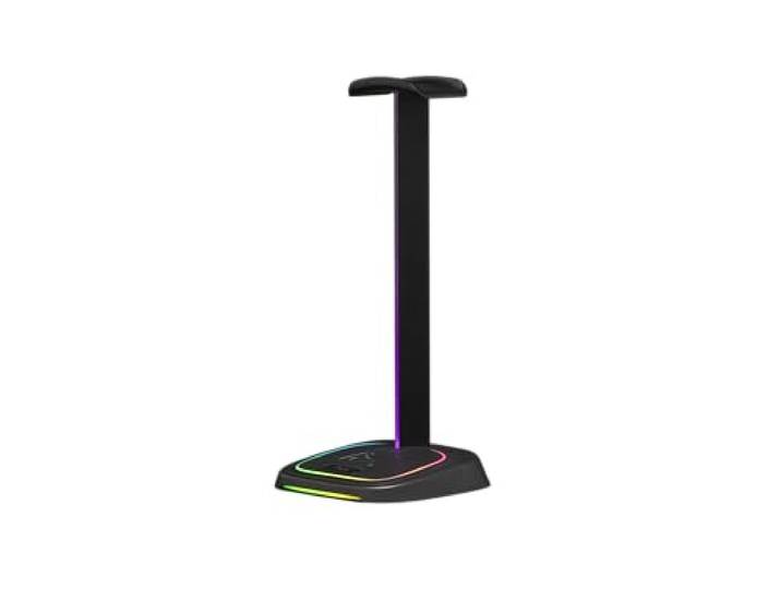 THE G-LAB K-Stand Néon RGB HUB – Headset houder met LED-verlichting RGB hoofdtelefoonhouder met ON/off-knop, kleurkeuze & USB-A/USB-C-poorten gaming-accessoires & cadeau-idee voor gamers