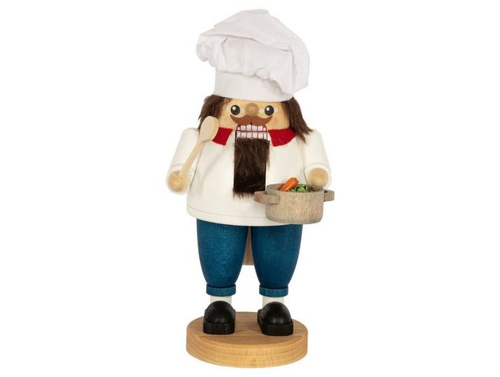 Erzgebirgische Volkskunst Richard Glässer GmbH Nussknacker Nussknacker Koch mit Topf bunt Höhe ca. 20cm NEU