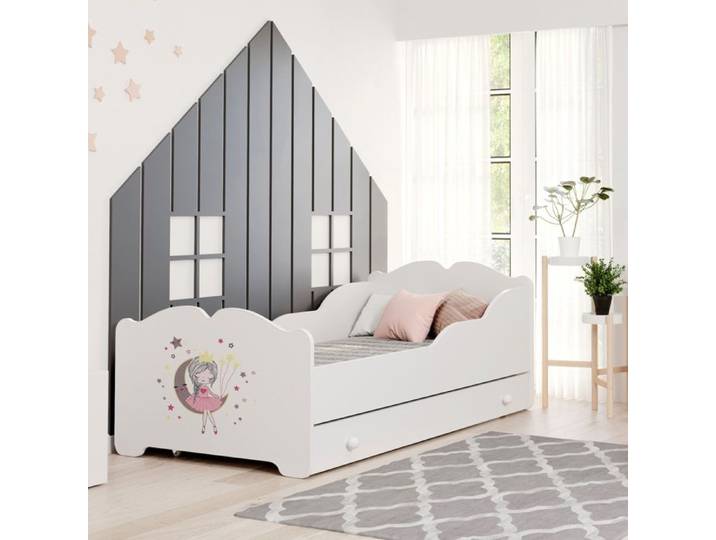 Lit pour fille ANNA 70x140 avec tiroir et matelas – une solution idéale pour la chambre d'enfant