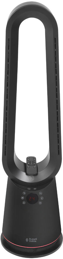 Russell Hobbs RHBHC2030W-SMT, Smart Wi-Fi Enabled Bladeless Heat and Cool Fan in White Black 84cm H X 22cm W X 22cm D