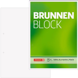Brunnen Brunnen Briefblock 1052756, Der  Block, A4, 70g/qm, 4-fach gelocht, 50 Blatt, blanko