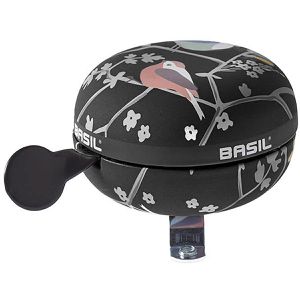 Basil Fahrradklingel Big Bell Wanderlust charcoal, schwarz, Glocke, links, Aluminium