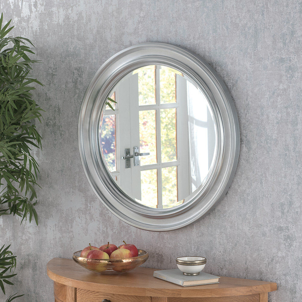 Canora Grey Pressley Round Mirror with Hooks Silver 64cm H X 64cm W X 3cm D