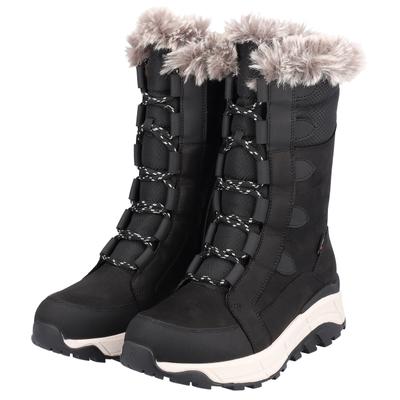 Winterboots RIEKER, Damen, Gr. 39, Schurwolle, schwarz, Leder, Textil, Schuhe Winterboots, Schneeboots, Winterboots mit Lammwollfutter, Fiber Grip Laufsohle