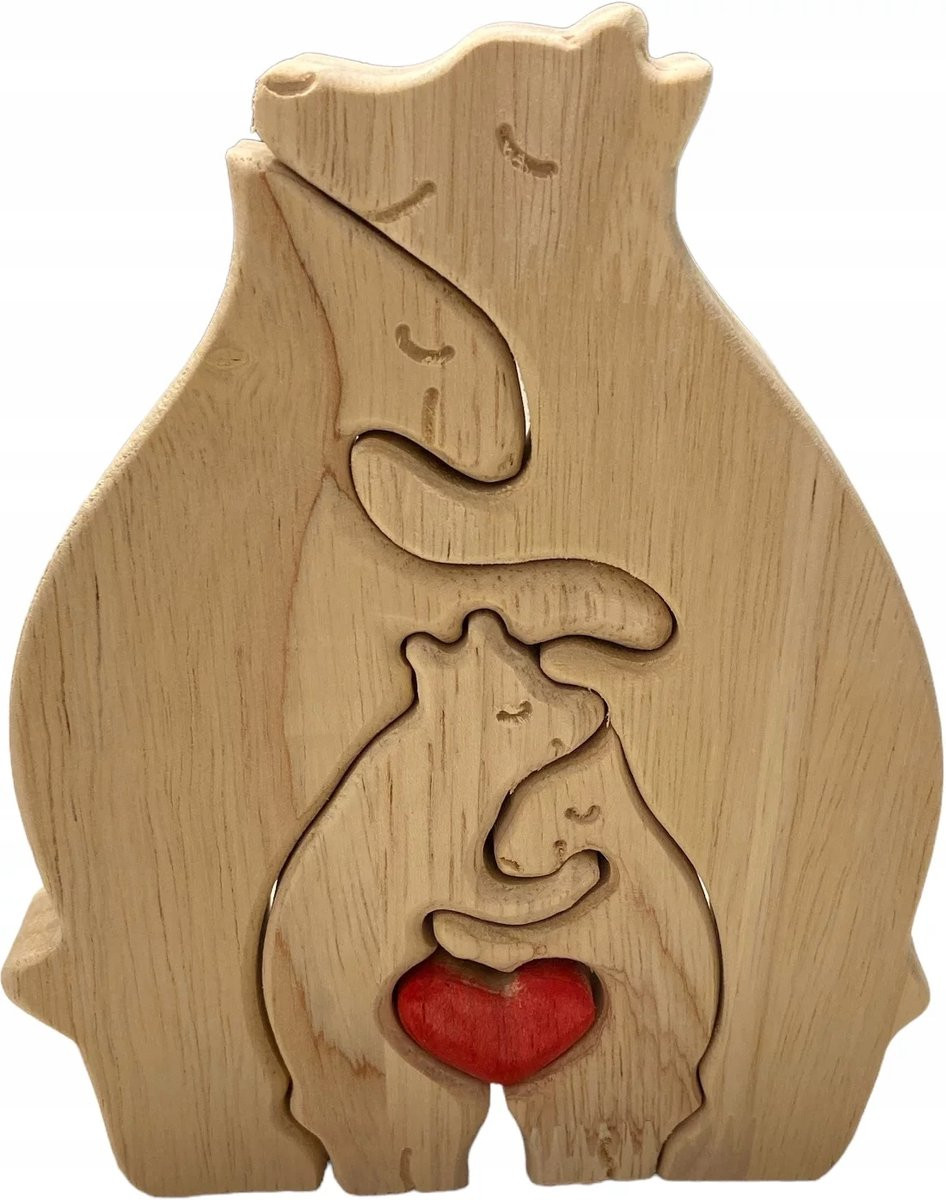 Houten Beer Familie Puzzel Decoratie voor op tafel