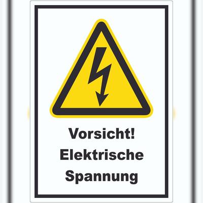 HB-Druck Vorsicht Elektrische Spannung Aufkleber A4 (210x297mm)