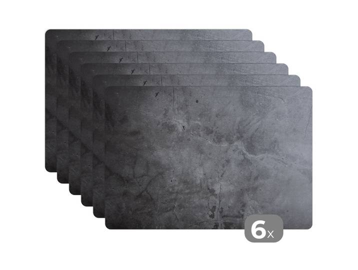 PLATZSETS 6er-Set Industriell - Beton - Grau - Schiefer - Retro 45x30 cm Tischset