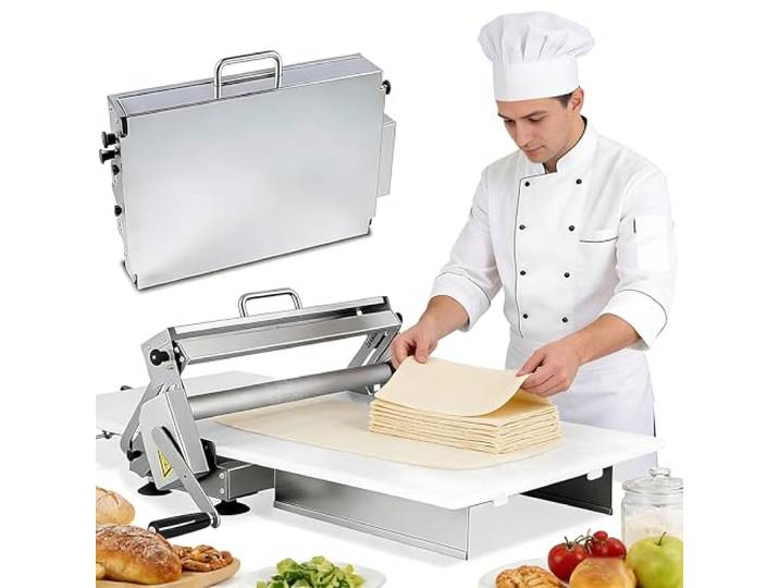 Dfdieratve Handkurbel Teigausrollmaschine - Ausrollmaschine Pasta-Maschine für Zuckerguss, Marzipan und Blätterteig, Einfache Installation Nudelmaschine für Zuhause und Restaurants B400