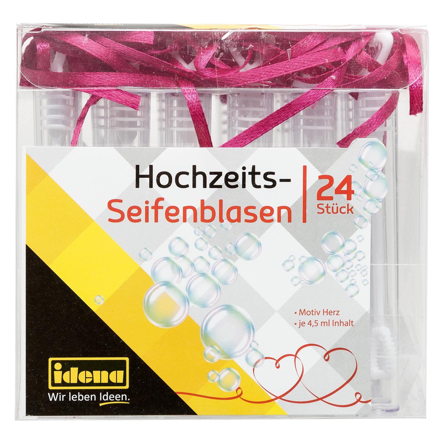Idena Seifenblasen Stick mit Herzdeckel 4,5ml 24er (22658164)
